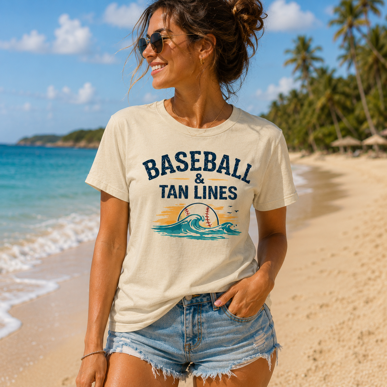 Women's T-shirt "Baseball & Tan lines"