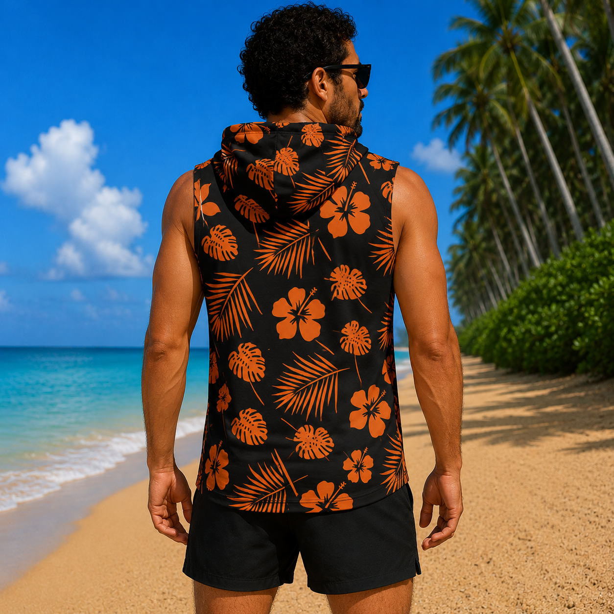 Men's Sleeveless Hoodie - Large Logo