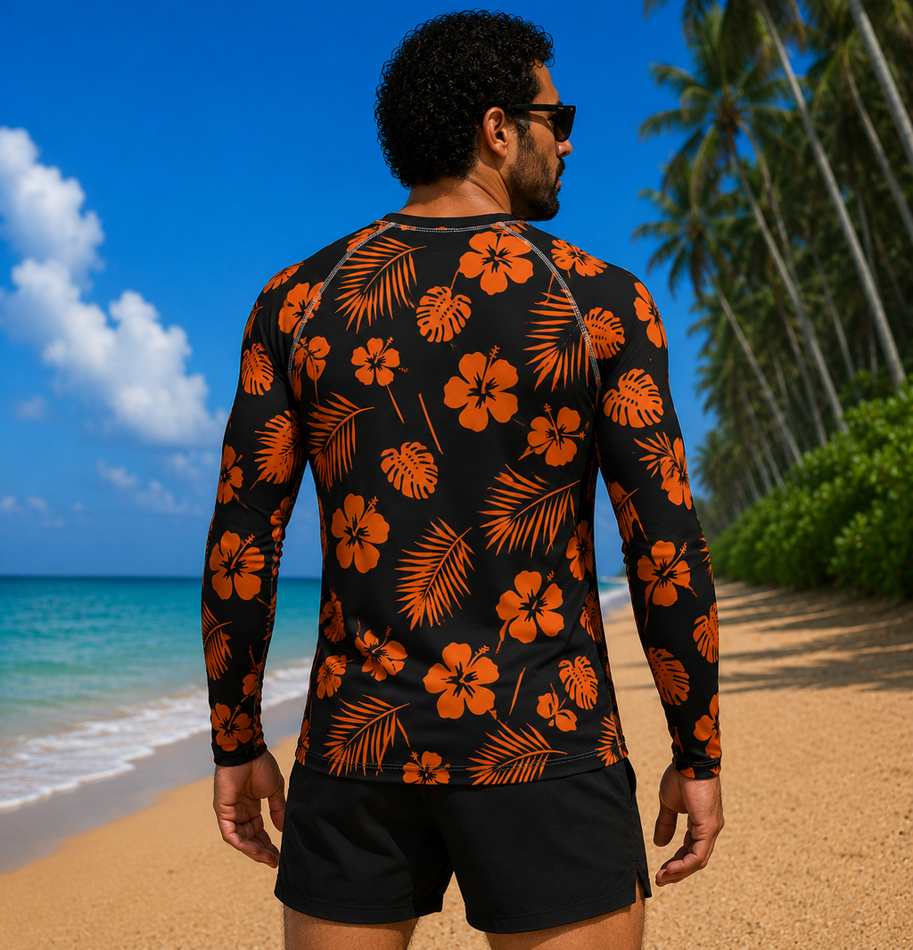 Men's Long Sleeve Rash Guard - Large Logo