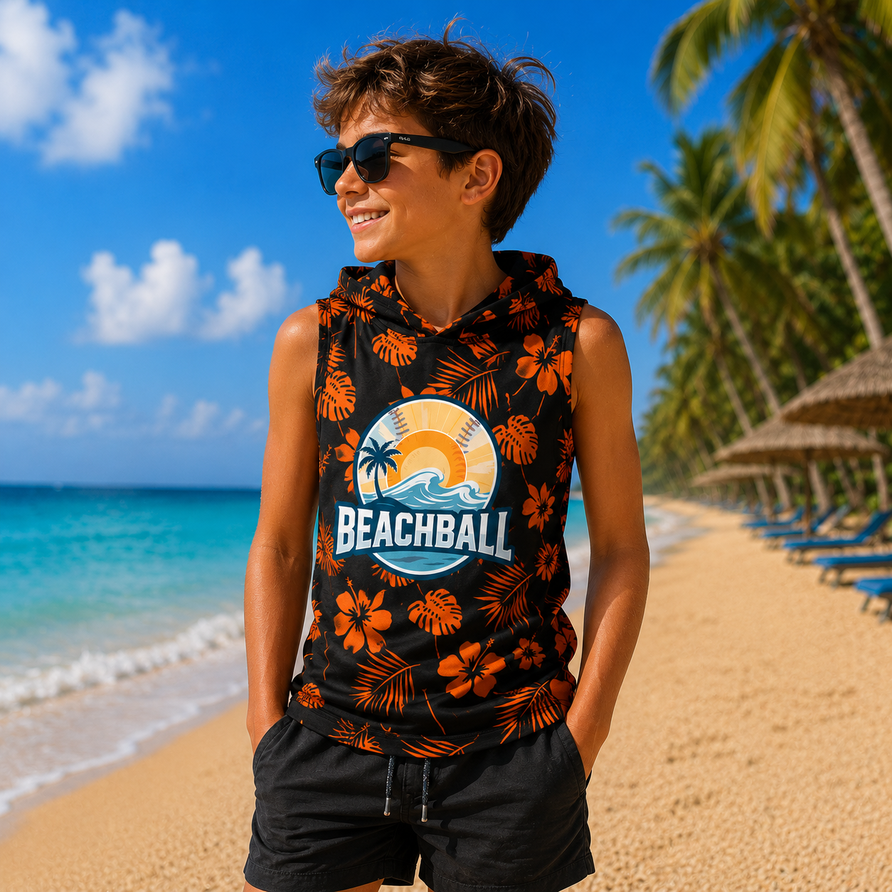 Youth Sleeveless Hoodie - Large Logo