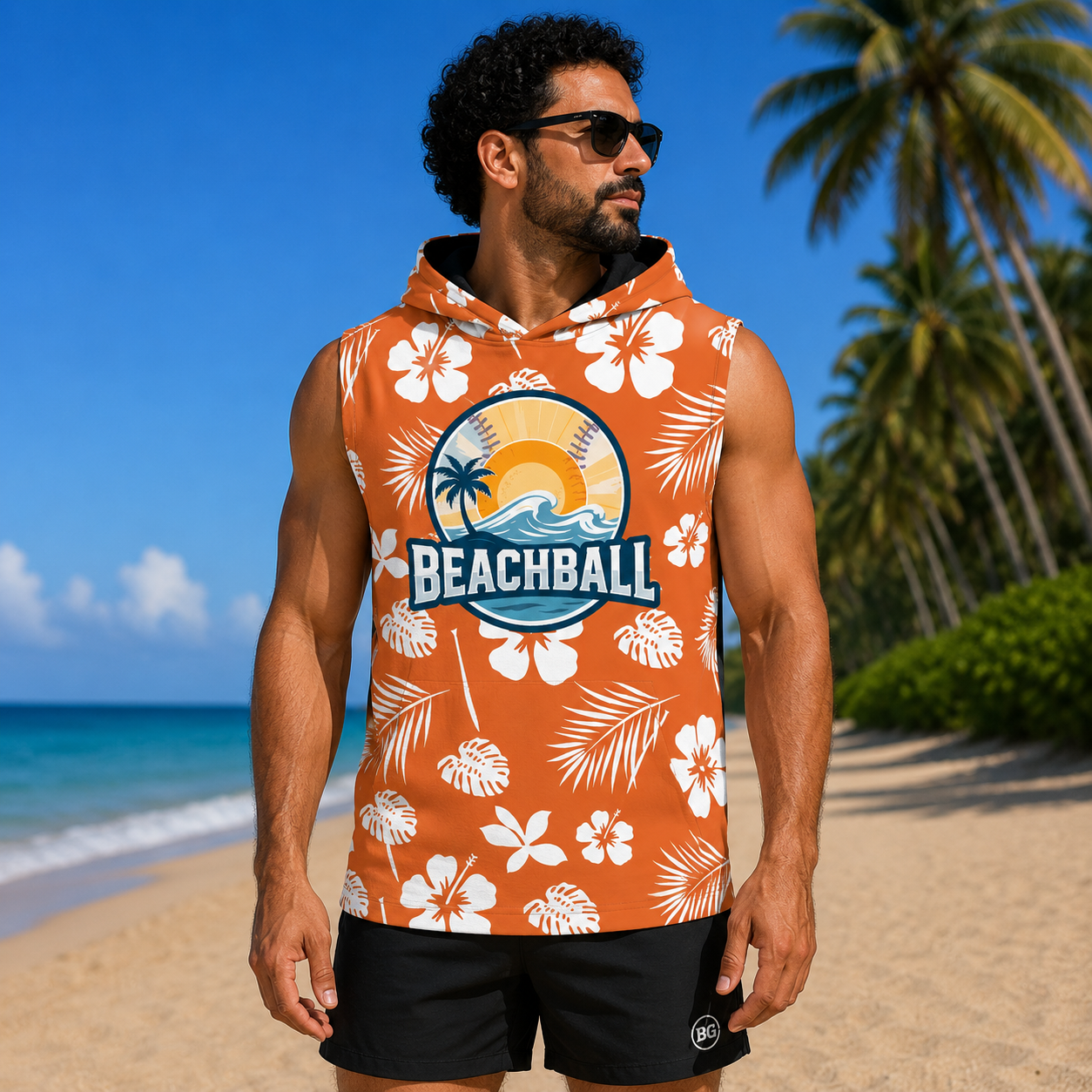 Men's Sleeveless Hoodie - Large Logo