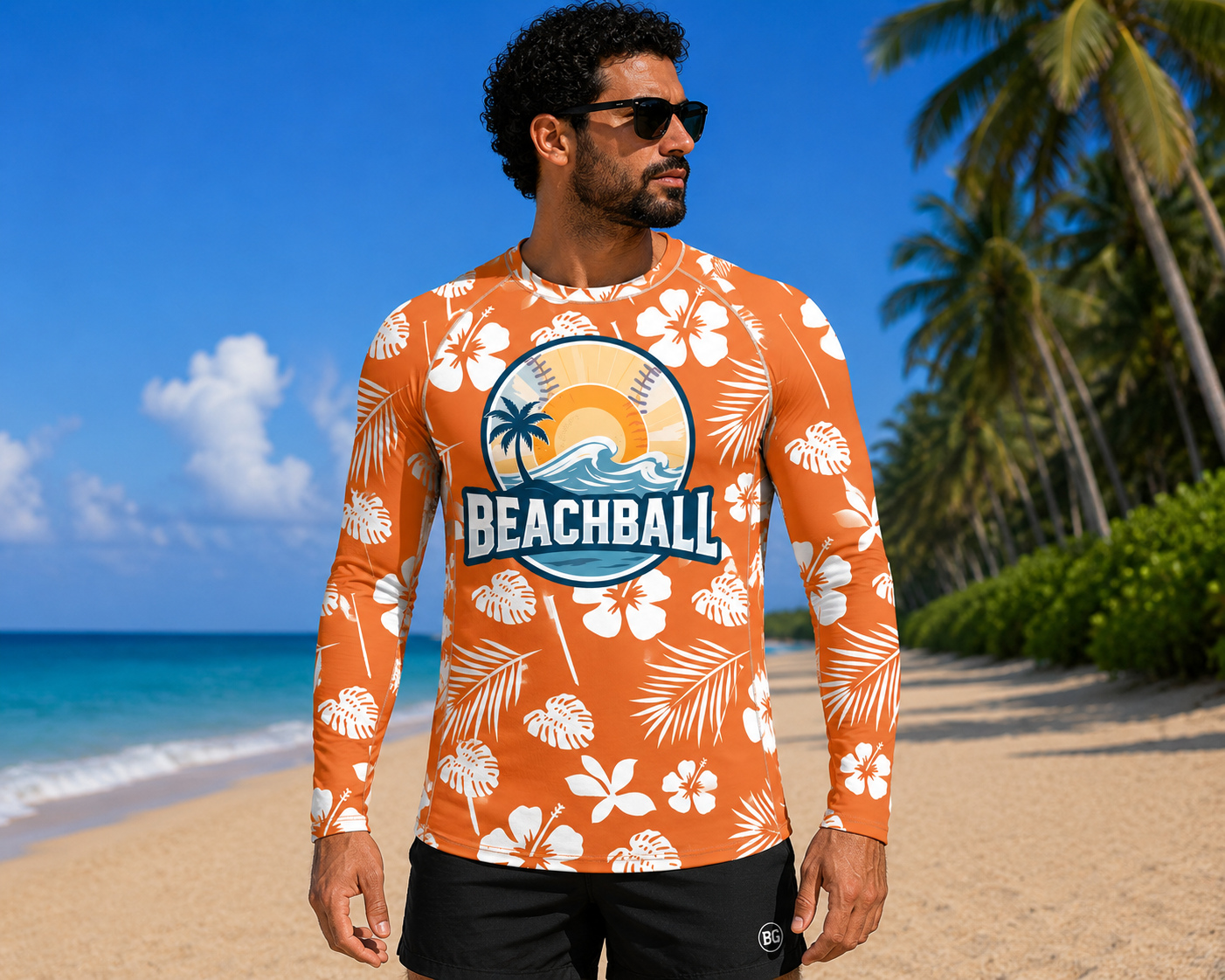 Men's Long Sleeve Rash Guard - Large Logo