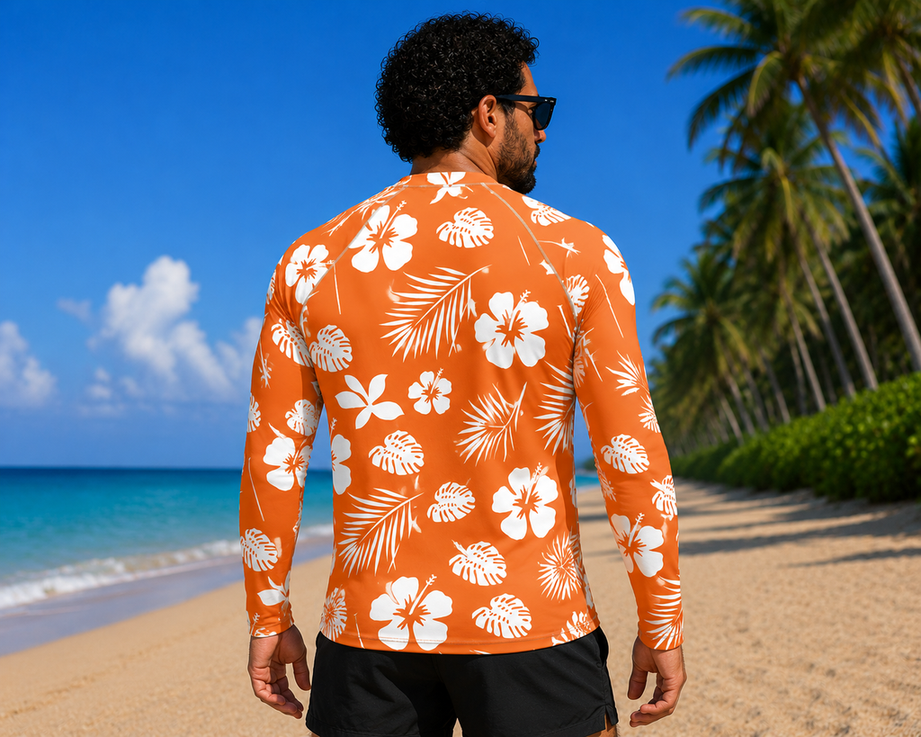 Men's Long Sleeve Rash Guard - Large Logo