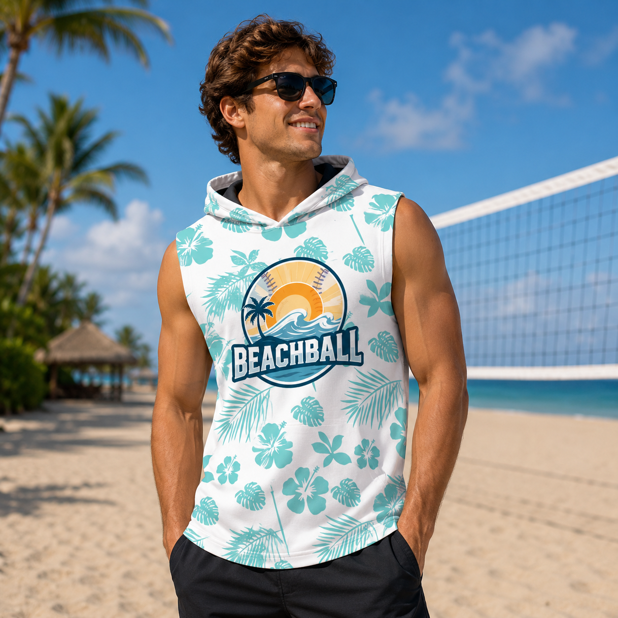 Men's Sleeveless Hoodie - Large Logo