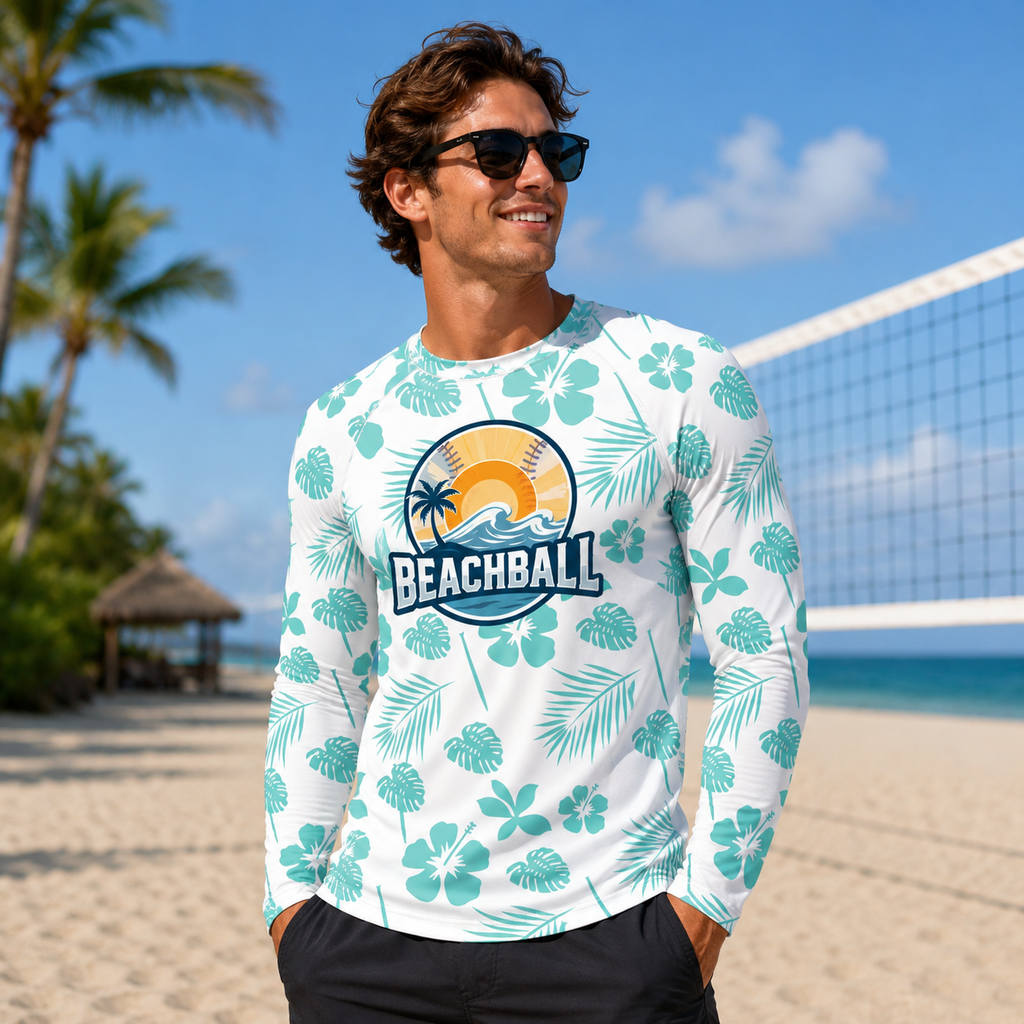 Men's Long Sleeve Rash Guard - Large Logo